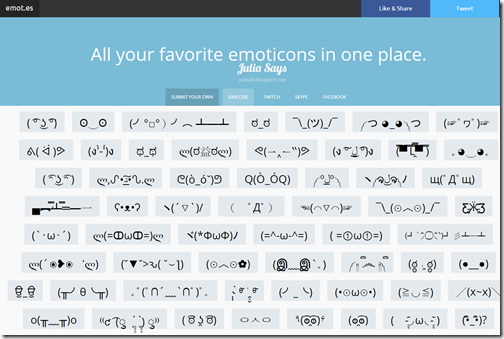 Emotes 主打臉書、Skype 用得到表情符號，還有網友獨創顏文字，夠萌才貼