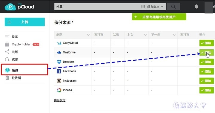 申請 pCloud 雲端空間，指定備份來源免費升級到 50GB 空間