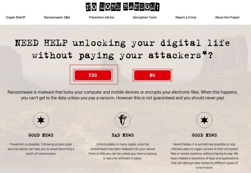 No More Ransom - 中了勒索軟體不用怕，上傳中毒檔案求解