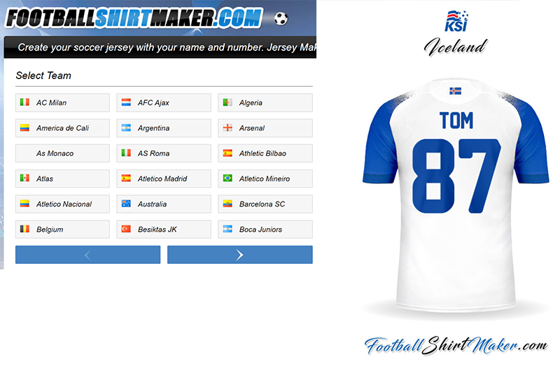 世足球衣產生器，不同國家、各個年度，用你的姓名＋背號一秒生成專屬球衣