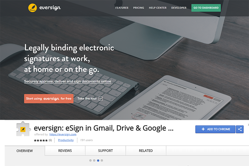 Eversign - 電子簽名及管理工具，可上傳或線上簽署 Gmail 附檔、Google 文件