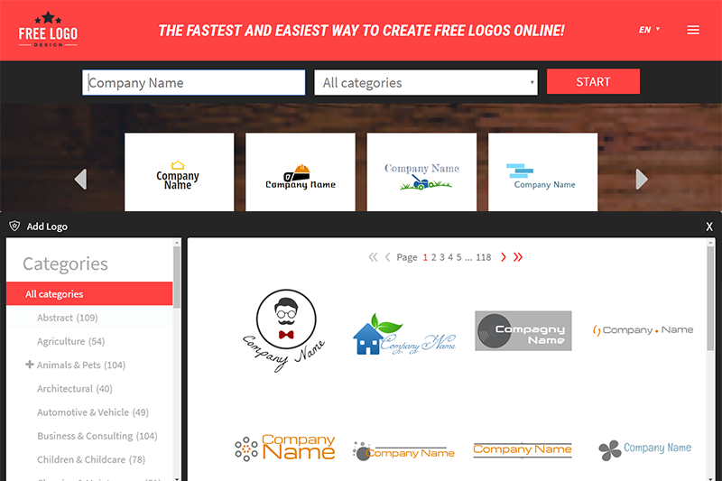 Free Logo Design - 提供上千模板的 LOGO 製作工具，含圖層、變形等調整功能