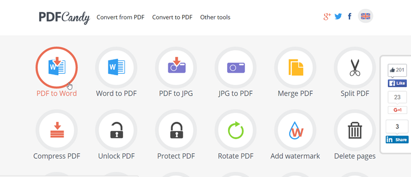 PDF Candy - 萬用 PDF 轉檔工具，免註冊免費線上直接使用