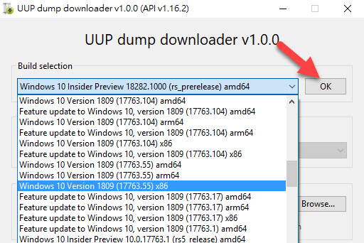 UUP dump downloader - 下載包含最後更新內容的 Windows 10 ISO 檔案