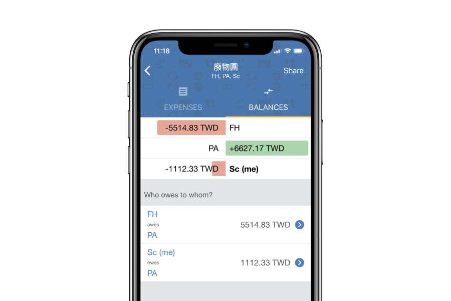 旅遊分帳小幫手「Tricount」，最後誰該付多少錢一目瞭然（免註冊，可多人同步編輯）