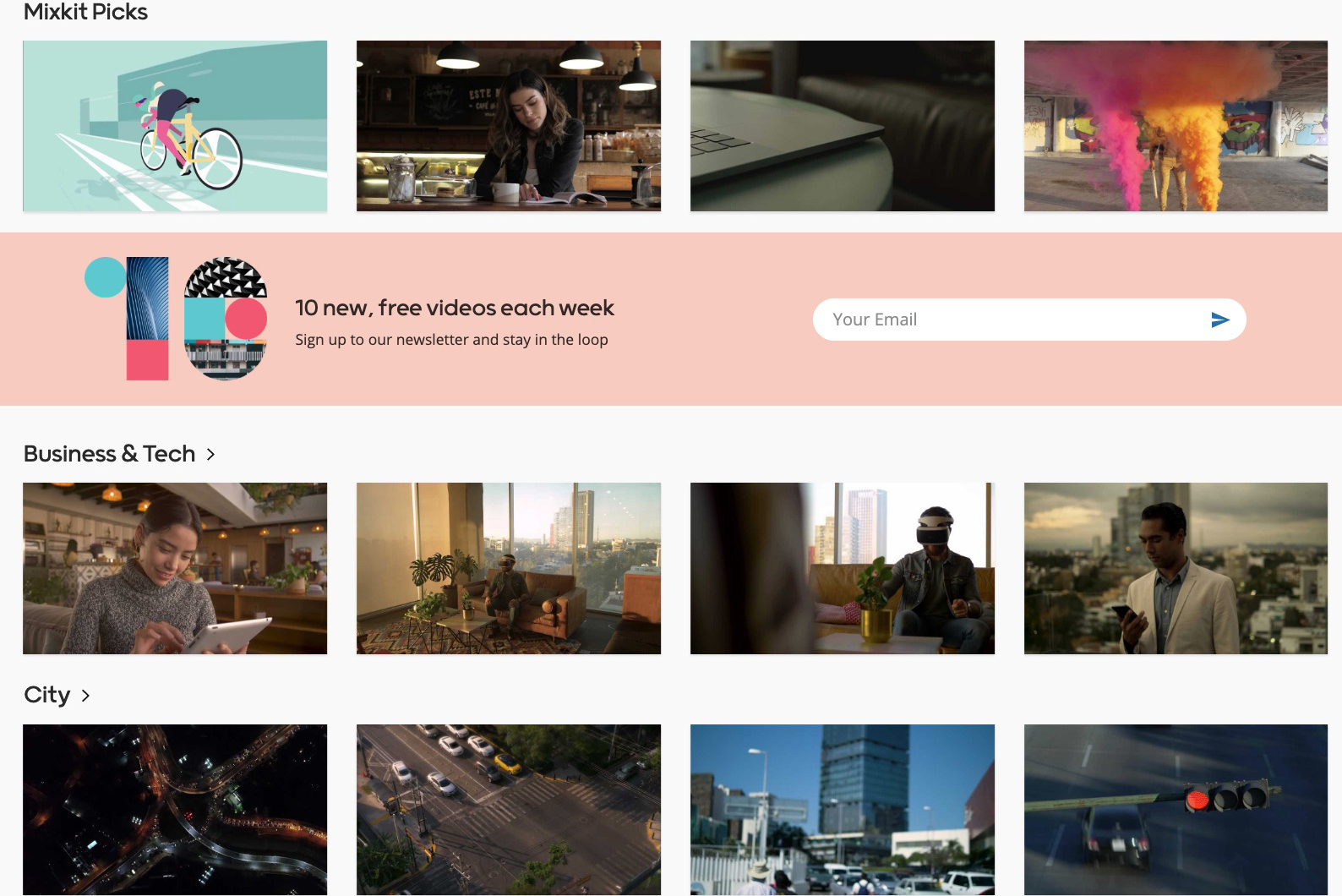 Mixkit - 超多高品質可商用的短影片素材提供免費下載，適用片頭、過場、片尾