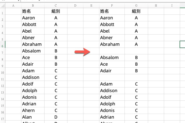 Excel 小教室 - 如何將不同分類的內容快速用「空行」隔開