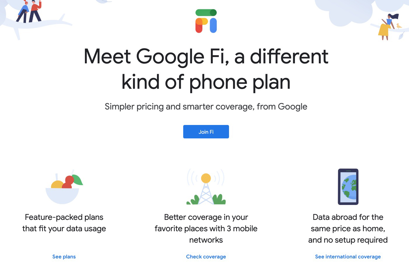 Google Fi 全球網路吃到飽最低每月 45 美金起，部份國家還可免費通話