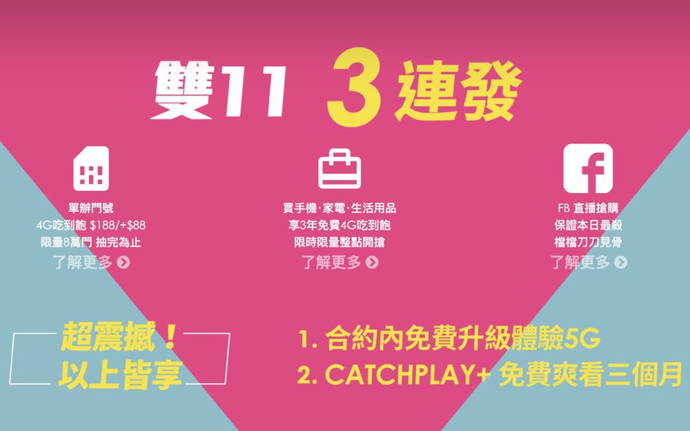今年雙 11 五大電信促銷方式大不同，送機票、抽家電、搶$11 還有 188+88!