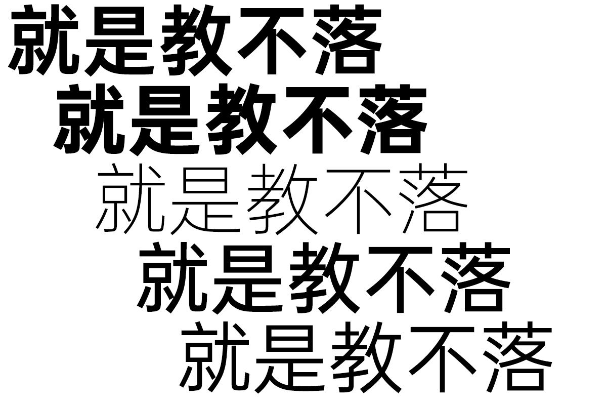 OPPO 免費可商用字型 OPPO Sans，共有五種字重
