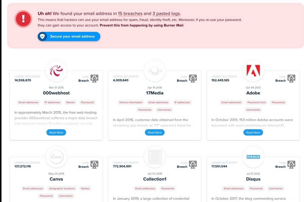 Email 曾在哪些服務被外洩或盜用？來檢查看看吧！