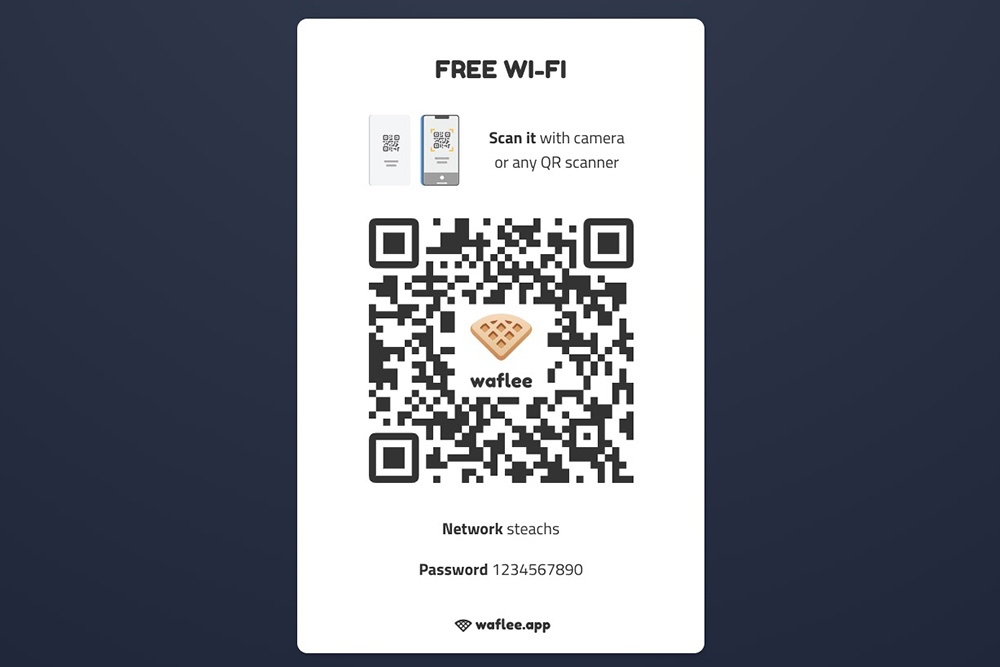 用 Waflee 產生 Wi-Fi 連線 QR Code，只要用手機一掃就搞定