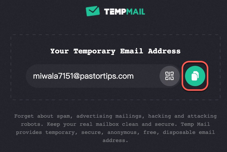 Temp Mail - 不重要的網站註冊就用臨時信箱來搞定吧