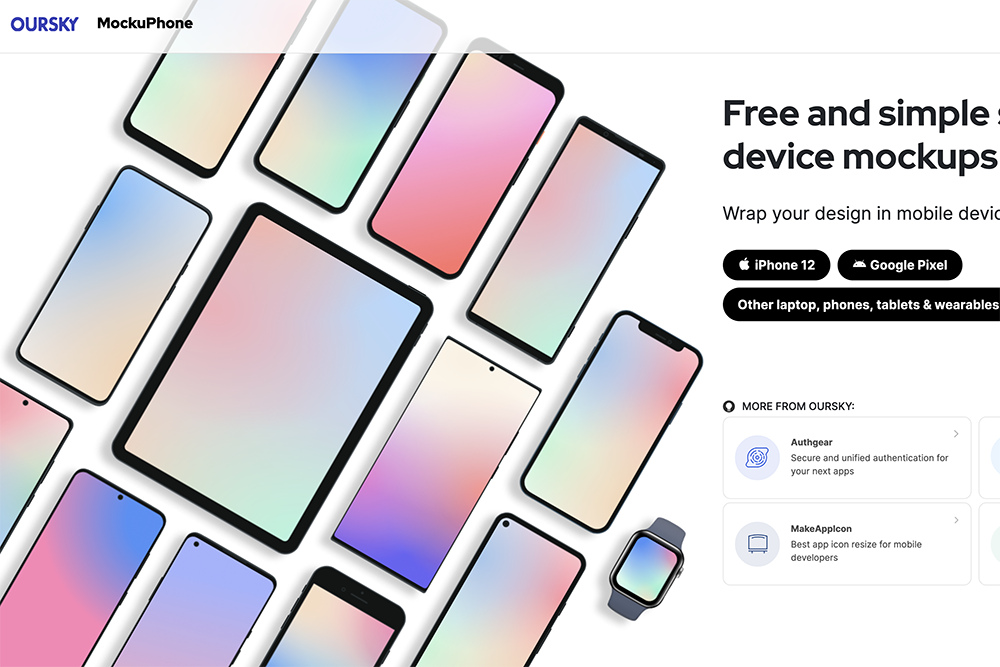 MockuPhone 全新改版，介面更好用，支援更多裝置模板（製作 Mockup 專用）