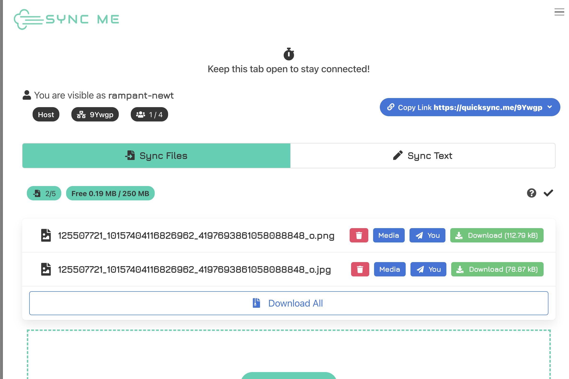 Sync Me - 多人共享檔案或文字內容的好幫手，不需註冊，打開網頁就搞定