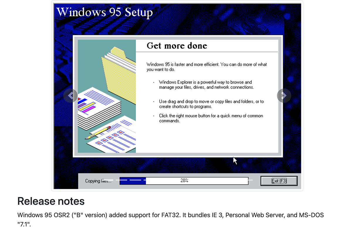 WinWorld 舊系統博物館，不論是 Dos、Windows 1.0 還是以前的遊戲都能找的到
