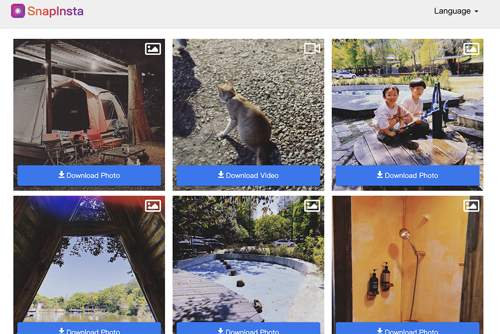 SnapInsta - 線上直接下載 Instagram 的照片、影片