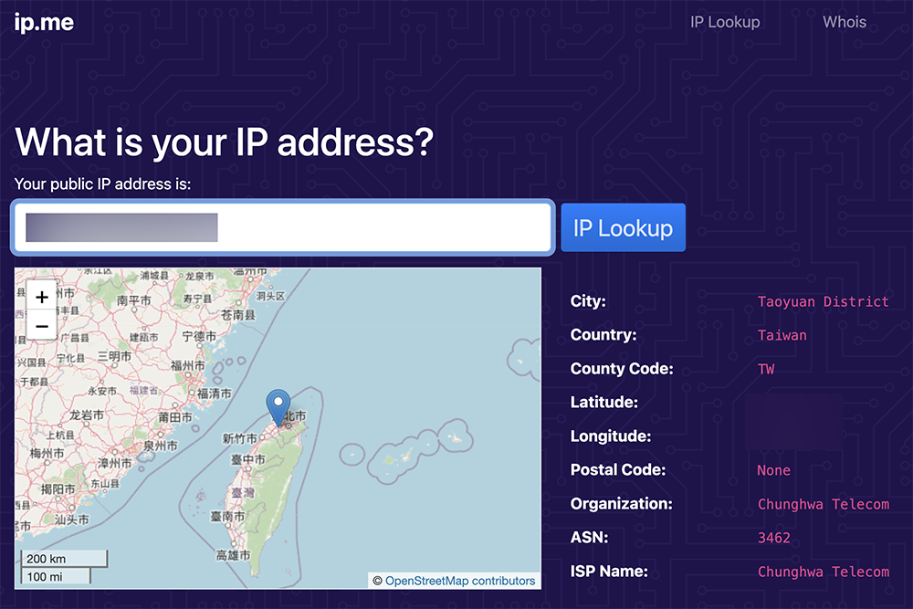 ip.me - 綜合 DNS 查詢工具，包括 IP、Whois、DNS，也能進行 IP 反查