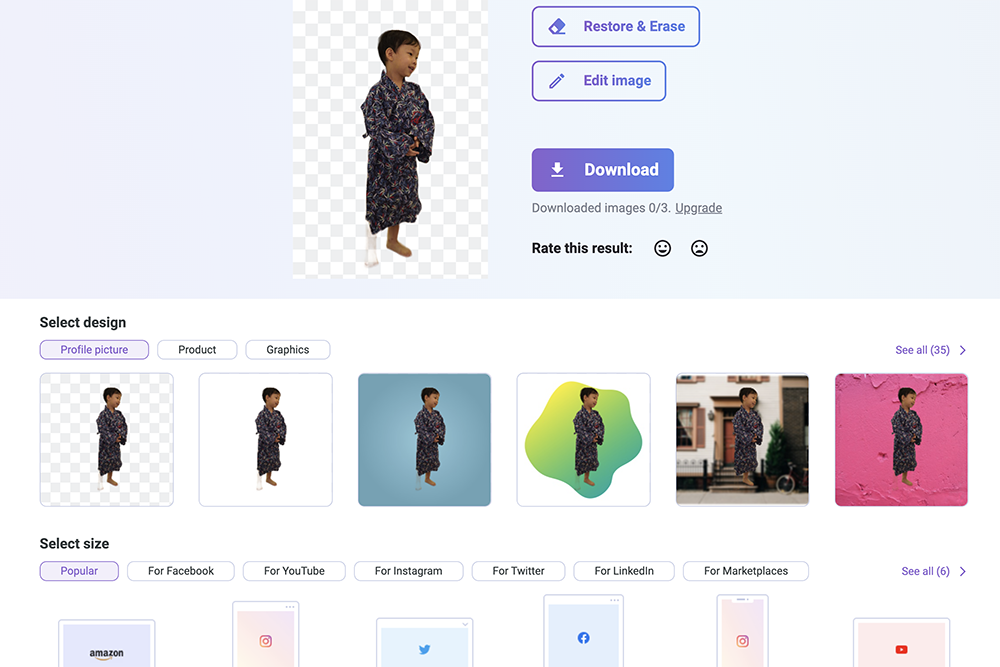 Retoucher - 每日可免費去背三張照片，免註冊，可下載原解析度