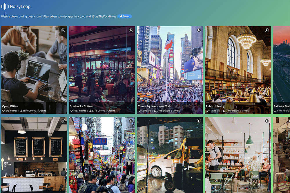 NoisyLoop - 邊工作邊聽一下各國的環境白噪音，換換工作心情
