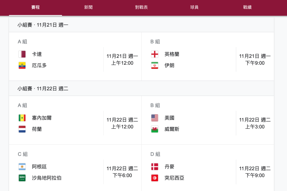 2022 世界盃足球賽線上直播、轉播、賽程表資訊