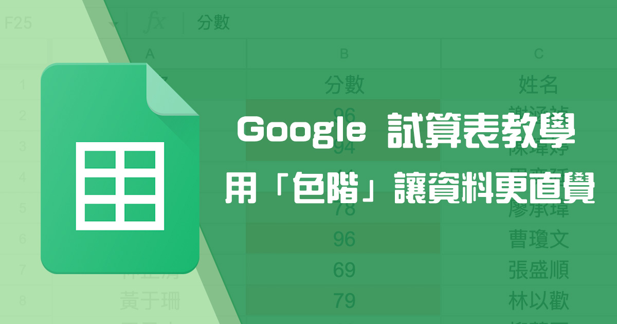 Google 試算表教學 - 用「色階」讓數據更加一目瞭然
