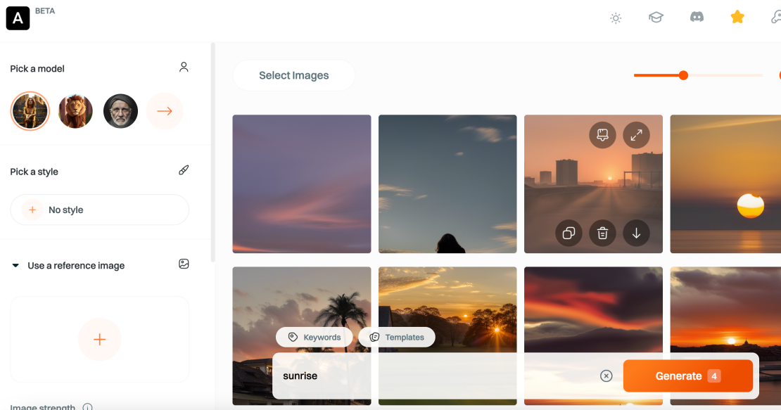 Argil - AI 圖像創作，每月提供 100 個免費額度可以使用