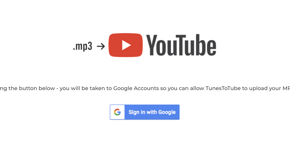 tunestotube - 幫你將 MP3 直接合成背景上傳到 YouTube