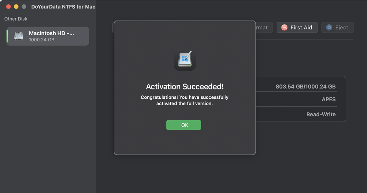 限時免費 DoYourData NTFS for Mac - 讓 MAC 能夠讀取 NTFS 磁碟，原價 49 美金！
