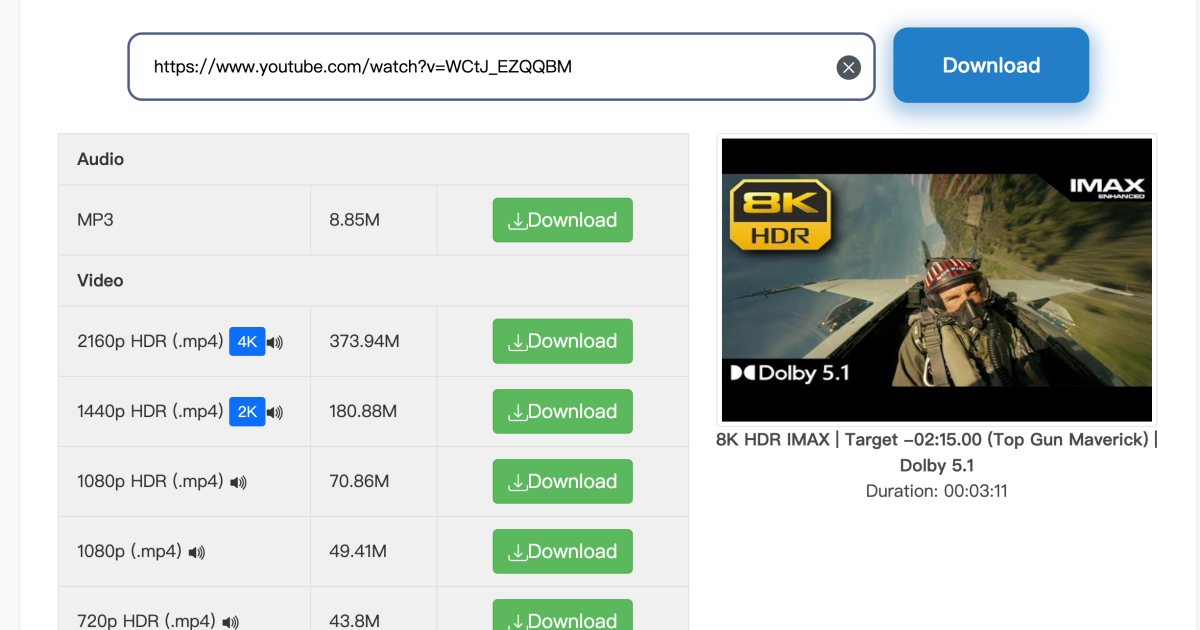 支援高畫質的 YouTube 影音線上下載工具，將 YouTube下載為 MP4 或 MP3，免註冊無廣告